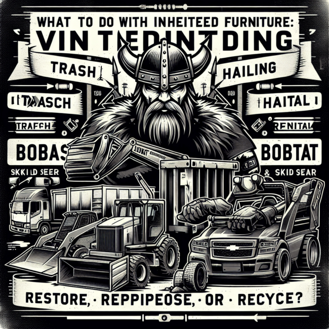 what-to-do-with-inherited-furniture-restore-repurpose-or-recycle Vintage furniture being restored, repurposed, and prepared for recycling.