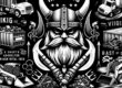 Viking warriors from Sons of Odin with a dumpster rental