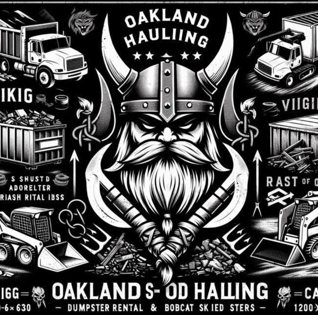 mighty-vikings-junk-hauling-sons-of-odin Viking warriors from Sons of Odin with a dumpster rental