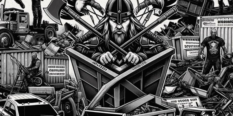 unstoppable-viking-dumpsters-sons-of-odin Viking-themed fleet from Sons of Odin offering waste bin service